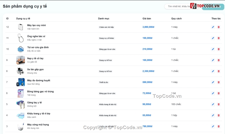 website,web dụng cụ y tế,web bán dụng cụ